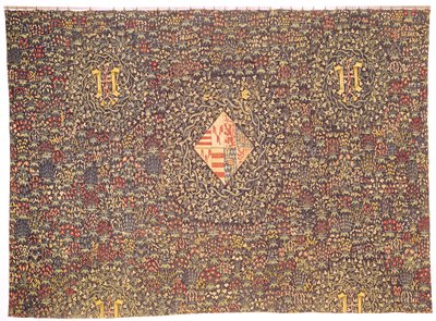 Mille Fleurs with the Coat of Arms of Jacqueline of Luxembourg by Flemish School